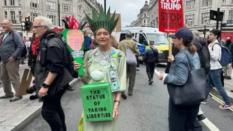 Thousands Demonstrators Converge in Heart of London to Challenge President Trump's Official UK Trip